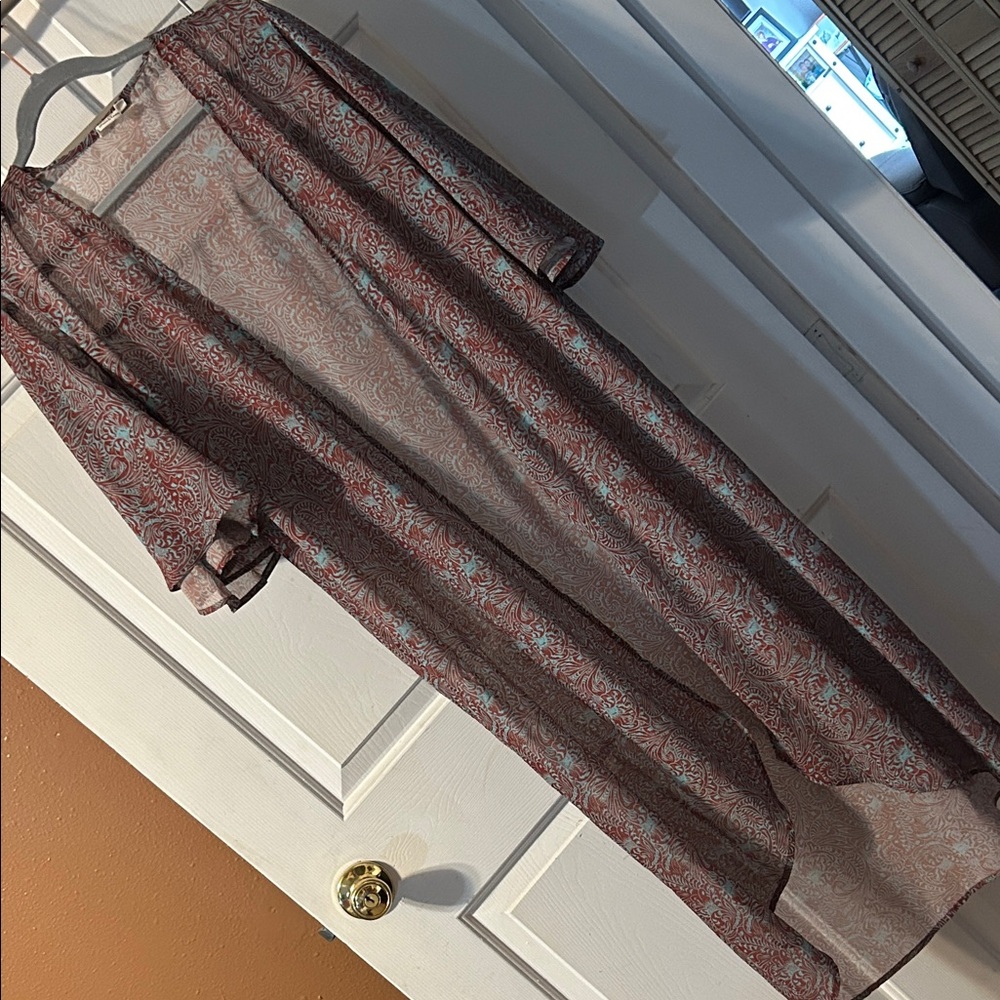 Chic Paisley Print Cardigan